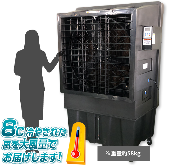 8℃冷やされた風を大風量でお届けします！